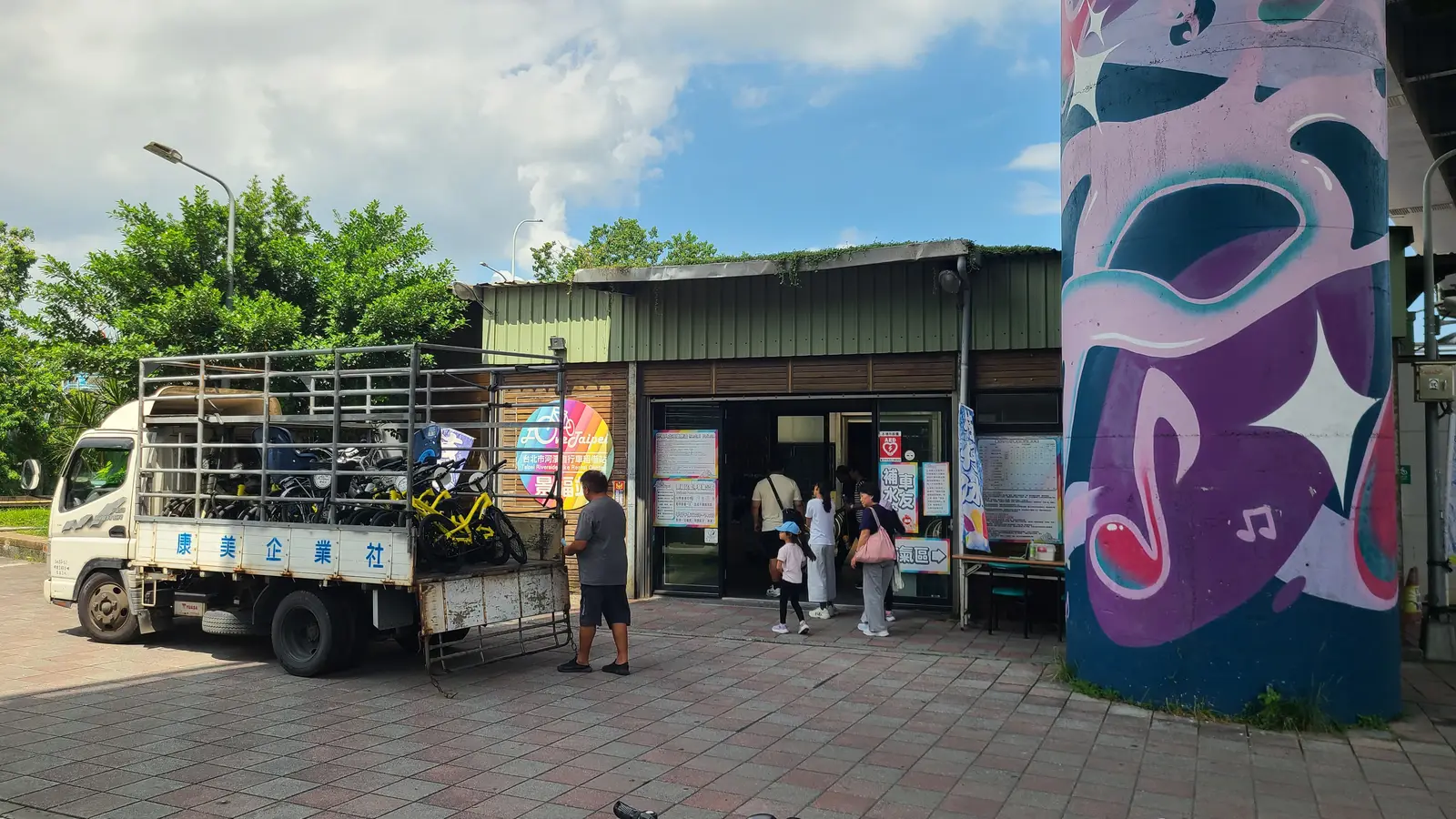 景福-河濱自行車租借站門口,本次活動的集合地點